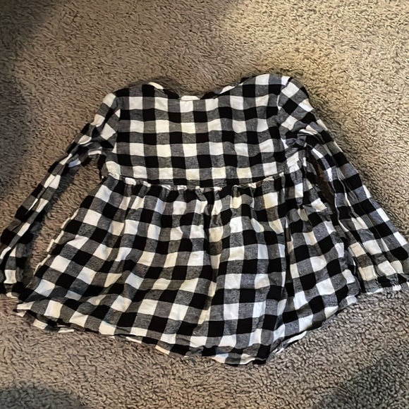 🚨Jumping beans- toddler girl black white plaid, long sleeve flow blouse,size 3T - Picture 2 of 4